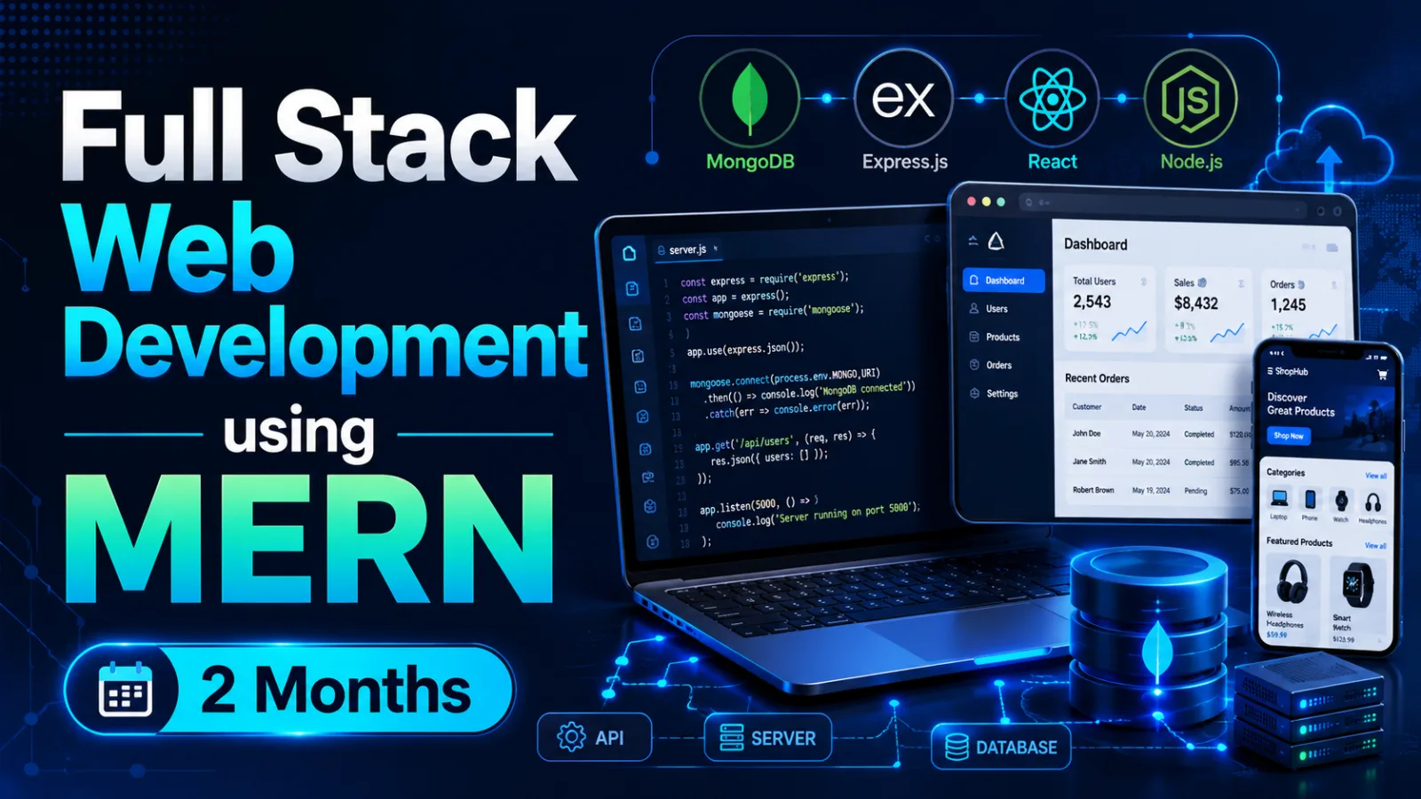 Full Stack Web Development using MERN - 2 Months